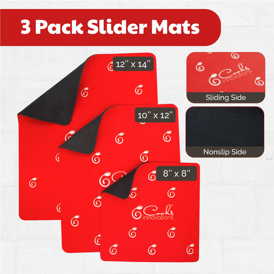 Cooks Innovations Slider Mats - Heat Resistant mat for Air Fryer - Easily Moving the Small Countertop Appliance - (Set includes 3 sizes: 8x8", 10x12", and 12x14")